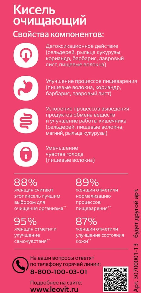 Кисель Леовит Очищающий, 400г