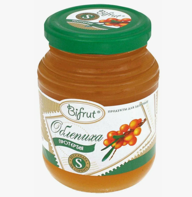 Облепиха протертая на сорбите BIFRUT, 320г