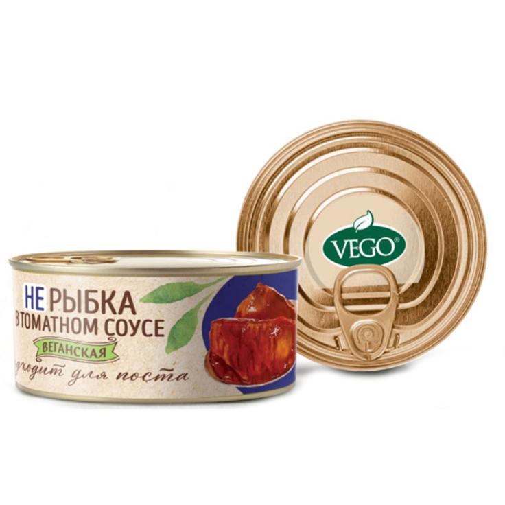 ВЕГАНСКАЯ РЫБКА В ТОМАТНОМ СОУСЕ VEGO ж/б, 300г