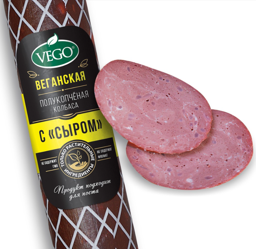 КОЛБАСА ПОЛУКОПЧЁНАЯ С СЫРОМ VEGO, 400г