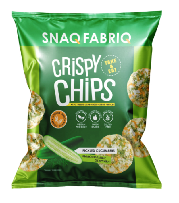 Чипсы Snaq Fabriq цельнозерновые малосольные огурчики, 50г